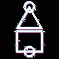 glitch sign game design vector