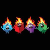scary dice funny design vector