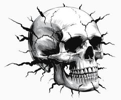A clean and dynamic skull design idea. vector