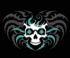 A modern skull illustration concept with built in shapes and editable elements. vector