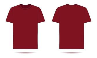 Red Tshirt Mockup Front and Back View vector