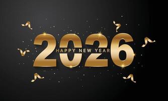 A gold ribbon with the number 2026 on it. vector
