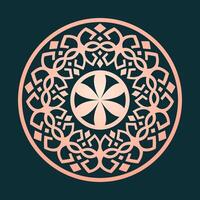 Elegant circular mandala pattern with geometric and floral elements vector