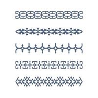 set of decorative border pattern isolated on white background vector
