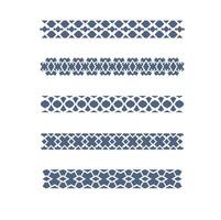 Geometric border patterns isolated on white background for design elements vector