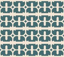 Seamless geometric pattern with abstract shapes in teal and beige vector