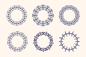 Set of decorative mandala isolated on white background vector