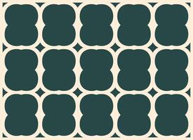 Seamless geometric pattern with clover shapes in green and beige vector