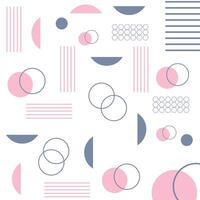 Soft Geometric Abstract Background with Pink and Blue Minimal Shapes vector