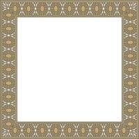 square European gold and black ornament. Rectangular pattern, circle, ring of the Middle Ages. Revival border. Decorations palaces and churches. vector
