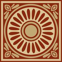 square Assyrian gold with red ornament. Rectangle, border, frame of Mesopatamia. Pattern of the ancient East. vector