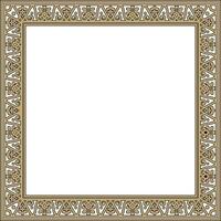 square gold with black border, frame, Pompeii. Rectangle Neopolitan ornament. Art of Ancient Rome. Template stained glass vector