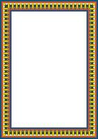 colored square Egyptian ornament. Rectangle, frame, ancient Egypt. Pattern of lotus flower vector