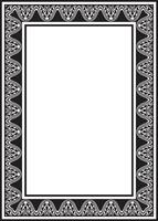 square Assyrian black monochrome ornament. Rectangle, border, frame of Mesopatamia. Pattern of the ancient East vector