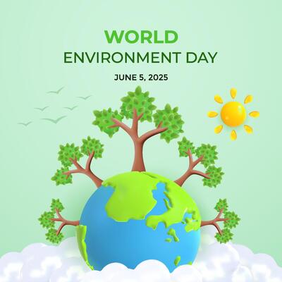 Celebrate World Environment Day with a Vibrant Illustration of a Green Earth