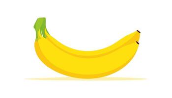Stylized bananas in clean flat art style, grouped with smooth shadows on white background, ideal for fresh food concepts or tropical product labels. vector