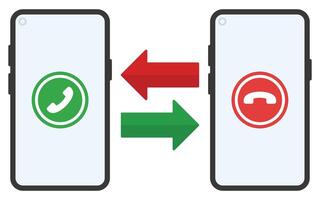 Outgoings calls and incoming call icon isolated on white background. vector