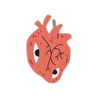 Scary heart with eyes. Festive Halloween holiday illustration vector