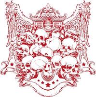 Retro Skull Graphic Tee Design Vintage Rock Style Distressed Art vector