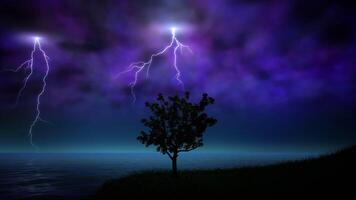 Night Storm With Lightning Loop video