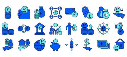 Set of pound Icons or symbols. vector