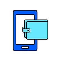 Icon a mobile wallet, isolated against a clean background vector