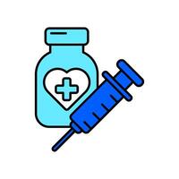 Icon a vaccination isolated against a clean background. vector