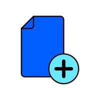 Icon a add file, isolated against a clean background. vector