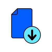 Icon a download file, isolated against a clean background. vector