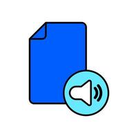 Icon a audio file, isolated against a clean background vector