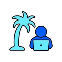 Icon a digital nomad, isolated against a clean background vector