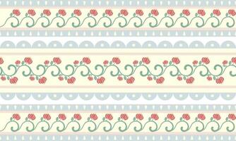 a pattern composed of red pastel flowers, border decorations and design for fabric or various pattern printing works. vector