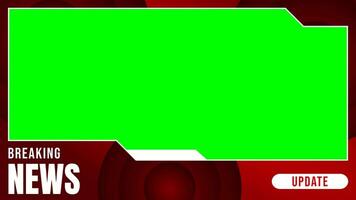 Breaking News frame Update News 4K with Green Screen Background with frame red video