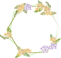 forget me not flower and foliage in hexagon frame on background png