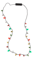 Multi-colored flashing light string cut out isolated transparent background png