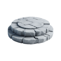 3D Stone Platform with Circular Steps Isolated on Transparent Background png