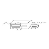 one line art Card Reader illustration. line art, one continuous line, simple, hand drawn and sketch style. for icons, symbols, signs or logos vector