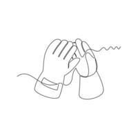 one line art Gloves illustration. line art, one continuous line, simple, hand drawn and sketch style. for icons, symbols, signs or logos vector