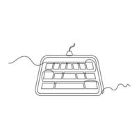 one line art Keyboard illustration. line art, one continuous line, simple, hand drawn and sketch style. for icons, symbols, signs or logos vector