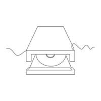 one line art CD DVD Room illustration. line art, one continuous line, simple, hand drawn and sketch style. for icons, symbols, signs or logos vector