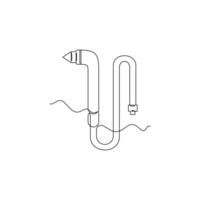 one line art Plasma Cutter illustration. line art, one continuous line, simple, hand drawn and sketch style. for icons, symbols, signs or logos vector