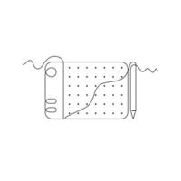 one line art Graphics Tablet illustration. line art, one continuous line, simple, hand drawn and sketch style. for icons, symbols, signs or logos vector