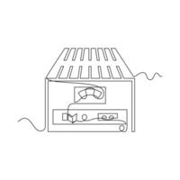 one line art Voltage stabilizer illustration. line art, one continuous line, simple, hand drawn and sketch style. for icons, symbols, signs or logos vector