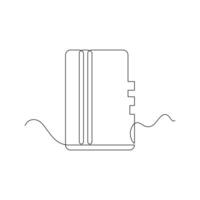 one line art Micro SD illustration. line art, one continuous line, simple, hand drawn and sketch style. for icons, symbols, signs or logos vector