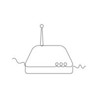 one line art Network Devices illustration. line art, one continuous line, simple, hand drawn and sketch style. for icons, symbols, signs or logos vector
