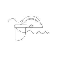 one line art Helmet Face Shield illustration. line art, one continuous line, simple, hand drawn and sketch style. for icons, symbols, signs or logos vector