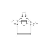 one line art Welding Apron illustration. line art, one continuous line, simple, hand drawn and sketch style. for icons, symbols, signs or logos vector