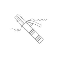 one line art Electrode Holder illustration. line art, one continuous line, simple, hand drawn and sketch style. for icons, symbols, signs or logos vector