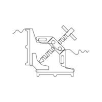 one line art Welder Corner Clamp illustration. line art, one continuous line, simple, hand drawn and sketch style. for icons, symbols, signs or logos vector
