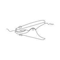 one line art Earth Clamp illustration. line art, one continuous line, simple, hand drawn and sketch style. for icons, symbols, signs or logos vector